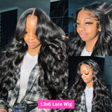 Luvin 250% Body Wave 13x6 Lace Frontal Wigs 30 40Inch Brazilian Remy 5x5 Closure Glueless Wig Human Hair Ready To Wear For Women