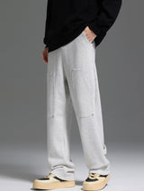 Back Strap button-down Logging Sweatpants Straight Leg Loose Heavy Cotton High Street Slacks