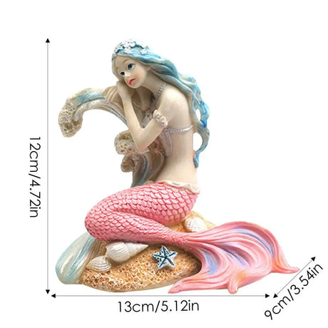 Artificial Aquarium Mermaid Fish Tank Decorations Underwater World Decor Ornament Resin Statue Figurines Miniature Pet Accessory