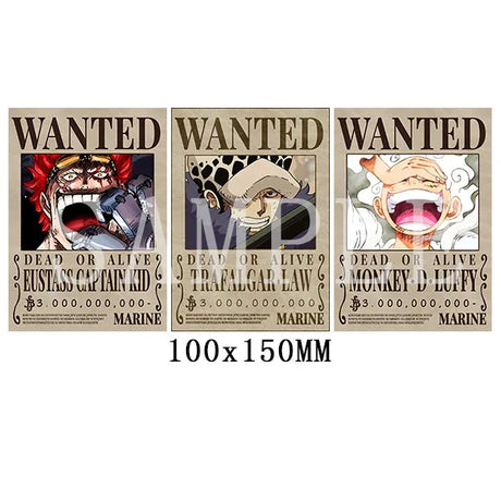 Anime ONE PIECE Luffy Wanted warrant 3D Stickers Moving Motion Stickers Waterproof Decals for Car Tablet Computer Stickers