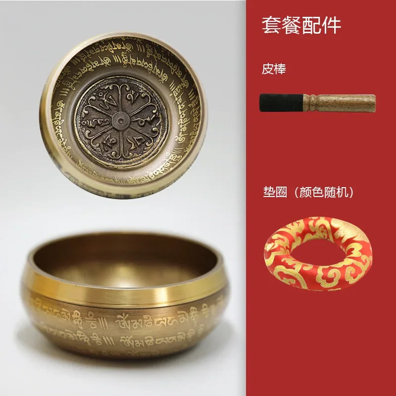 Large Nepal Singing Bowl Handmade Brass Buddhism Tibetan Bowls Yoga Meditation Mindfulness Sound Bowls Percussion Instruments