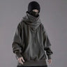 Hip Hop Mans Hooded Sweatshirts Autumn And Spring Solid Long Sleeve Ninjas Hoodie Pocket High Neck Loose Hooded Sweatshirt