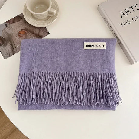 Luxury Brand Wool Scarf For Women Men Solid Color Plain Real Wool Scarves Female Winter Warm Neck Scarf Cashmere Shawl 2023