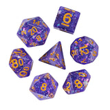 Cusdie 3 Layers Glitter Dice DND 7Pcs Resin D&D Dice D4 D6 D8 D10 D% D12 D20 Polyhedral Dice Set for Role Playing Table Games