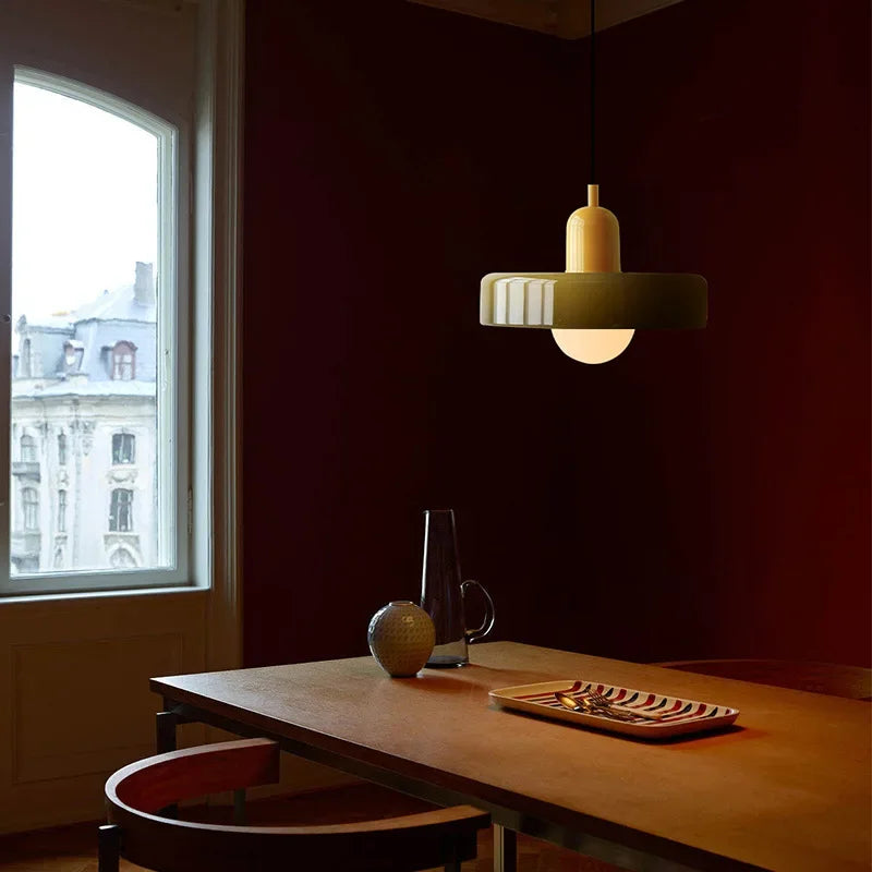 Nordic Glass Pendant Light Candy Color Single Head Lamp For Living Room Bedroom Study Dining Room Bar Indoor Decorative Fixtures