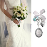 Wedding Bouquet Charm Lace Oval Bridal Bouquet Angel Charm Memorial Photo Charm You Are Always in My Heart Charm