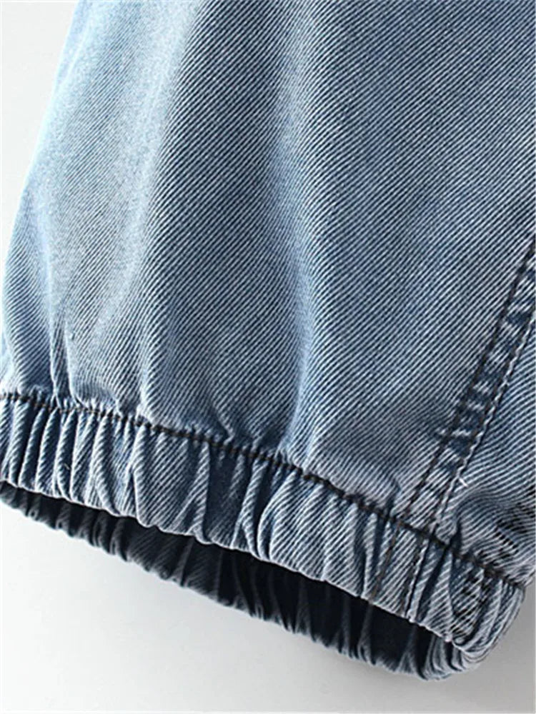 Plus Size Women's Jeans Elastic Waist High Waist Stretch Spring Summer Stretch Denim Jeans Thin Casual Jeans For Busty Lady Wear