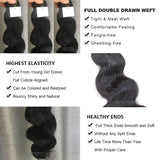 Full Ends Double Drawn Hair Extension Body Wave Hair Bundles Burmese 100% Human Hair Natural Black Wavy Human Hair Bundles LUFFY