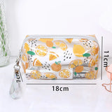 Strawberry Butterfly Fruit Print Clear Makeup Bag Fashion Transparent Travel Fashion Wash Storage Bags Women PVC Cosmetic Bag