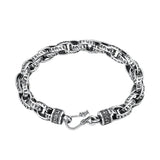 BOCAI S925 Sterling Silver Bracelets for Men 2023 New Fashion Six Syllable Mantra S-Buckle O-chain Pure Argentum Jewelry