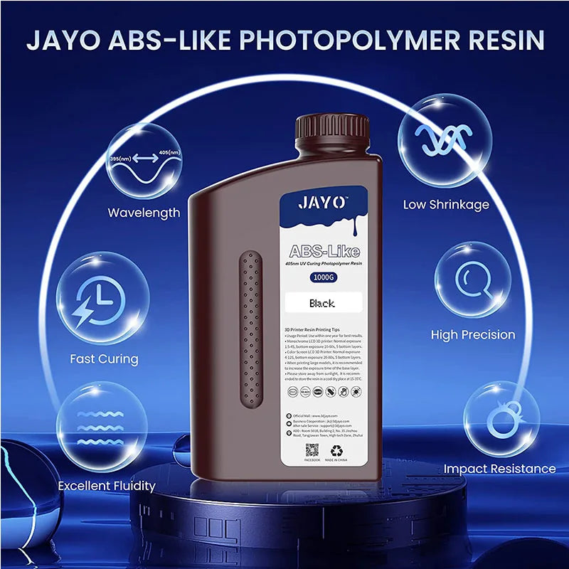 JAYO/SUNLU ABS-LIKE 3D Printer Resin 1KG 405nm Liquid Rapid UV Curing For LCD Photopolymer Resin 3D Printing Material