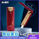 KuWFi 4G WiFi Modem Router 150Mbps USB Dongle Unlock Mobile Sim Card Wireless Adapter Hotspot Mini Router With External Antenna