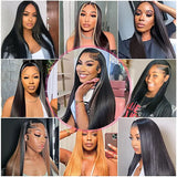 13x4 Lace Front Human Hair Wigs Brazilian Bone Straight Frontal Wig 13x6 HD Lace Frontal Human Hair Wigs For Women Preplucked