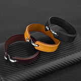 S-Hook Leather Bracelet Genuine Leather Bracelet With Alloy Mental Clasp Magnet Black Punk Men'S Bracelet Bangle Jewelry