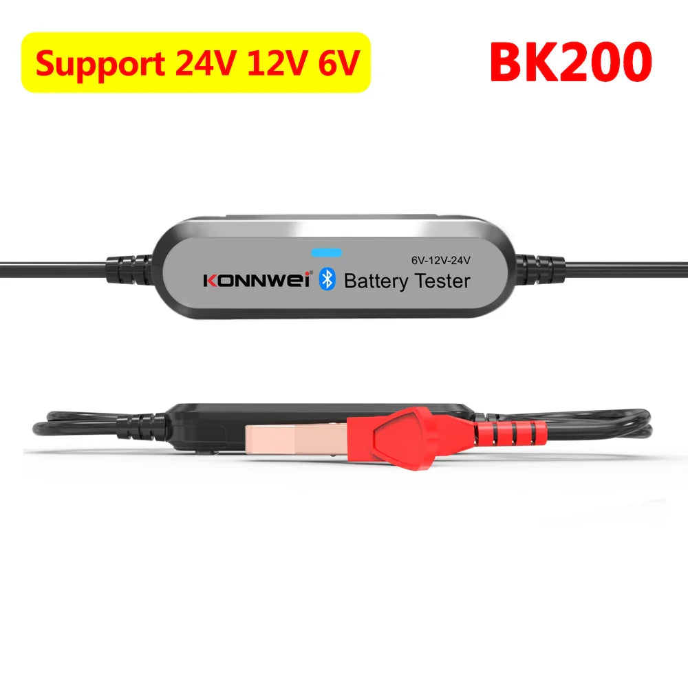 KONNWEI Battery Tester BK200 Car Charger 12V 24V 6V Inspection Tools BK100 Motorcycle Automotive Battery Analyzer PK KW650 KW510