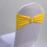 10pcs 50pcs Stretch Spandex Chair Sash Band With Round Buckle Elastic Wedding Chair Bow Tie For Hotel Party Decoration