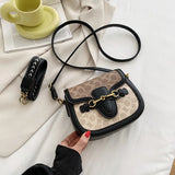 Women Bag 2023 Hot New Fashion Retro Crossbody Bag Luxury Women's Bag Saddle Bag Wide Shoulder Strap Single Shoulder Bag Totes