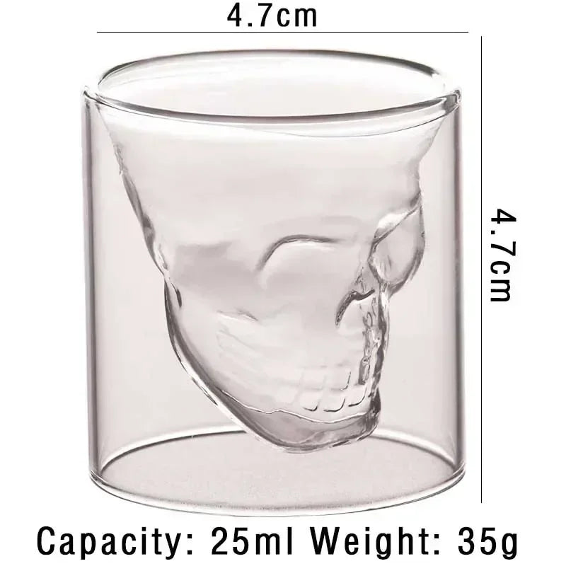 25ml Wine Cup Glasses Of  Cocktail  Whisky Barware Beer Drinkware Drinking Coffee Mugs Double Bottom Mug