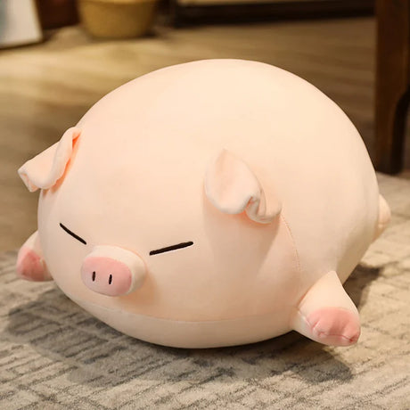 40/50/60/80cm Squish Pig Stuffed Doll Lying Plush Piggy Toy Animal Soft Plushie Pillow Cushion Kids Baby Comforting Gift