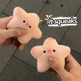 Cute Stars Plush Toy Doll Keychain Funny Squeak Plush Toy Keychain Fluffy Soft Stuffed Toy Bag Pendant Charms Gift For Friends