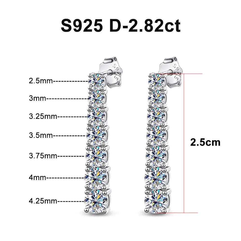 KNOBSPIN D VVS1 Moissanite Pandent Earrings for Woman Wedding Jewely with GRA s925 Sterling Sliver Plated 18k White Gold Earring