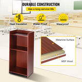 VEVOR Wood Podium 2 x 4 FT Lecterns w/ 4 Rolling Wheels Baffle Plate & Shelf Easy Assembly Walnut for Church Office School Home