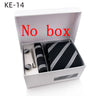 Luxury Tie Set Gift Box For Men Wedding Jacquard Necktie Square Clip Cufflinks Handkerchief Brezo Pour Teal Tie