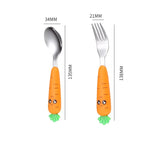 1/3Pcs Baby Feeding Utensils Cartoon Vegetable Fork Spoon Child Cutlery Set Kid Teaspoon Tableware Kitchen Gadgets Baby Items