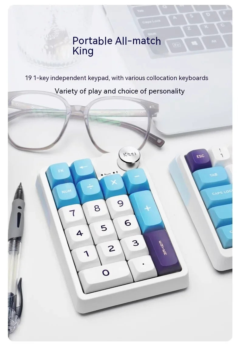 Kzzi K20 Mini Keyboard Keypad Tri Mode Bluetooth Wireless Gasket Mechanical Keyboard Accessory For Computer Office Gaming Gifts