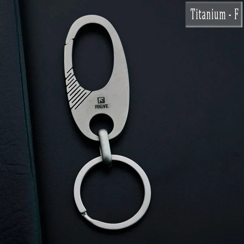 High-End Titanium Keychain Luxury Men Car Key Chain Key Ring Ultra Lightweight EDC Carabiner Holder The Best Gift For Men