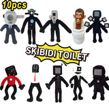 42pcs Skibidi Toilet Plush Toy Skibidi Dop Dop Yes Yes Titans Cameraman TV Man Camera Man Camcordeman Speakerman Sticker Doll