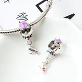 Fit Pandora Beauty and The Beast Charms Bracelet Kid Disney Purple Mrs. Potts Teapot Beads DIY Bijoux for Women Chip Cup Pendant