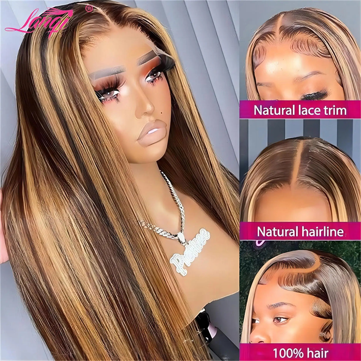 Highlight Glueless Wig Human Hair Ready To Wear 13x4 Straight Lace Frontal Wig Human Hair Transparent Lace Front Wigs For Women