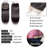 Straight 4x4 5x5 6x6 Lace Closure Human Hair Transparent  HD 13x4 13x6 Lace Frontal Human Hair Ear to Ear Frontal Extensions