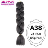 Jumbo Braiding Hair Extensions 24inch Ombre Hair For Braids 5Pcs Box Braid Yaki Texture Synthetic Fiber Fake Hair Mirra’s Mirror