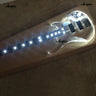 4 String Blue LED Lights Electric Bass Guitar, Clear Acrylic Crystal Body, Maple Neck, Rosewood Fingerboard