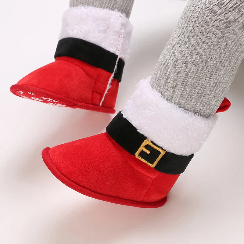 New year Christmas Newborn Baby Shoes Boys Girls Toddler First Walkers Soft Bottom Infant Flats Warm Snow Boots 0-18Months