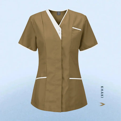 Nursing Scrubs Uniform Women Medical Tops Short Sleeve Surgical Uniform Pet Shop Beauty Salon Work Uniform Blouse Costume Shirts