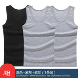 Hot Sale 3pcs / 100% Cotton Mens Sleeveless Tank Top Solid Muscle Vest Undershirts O-neck Gymclothing Tees Whorl Tops