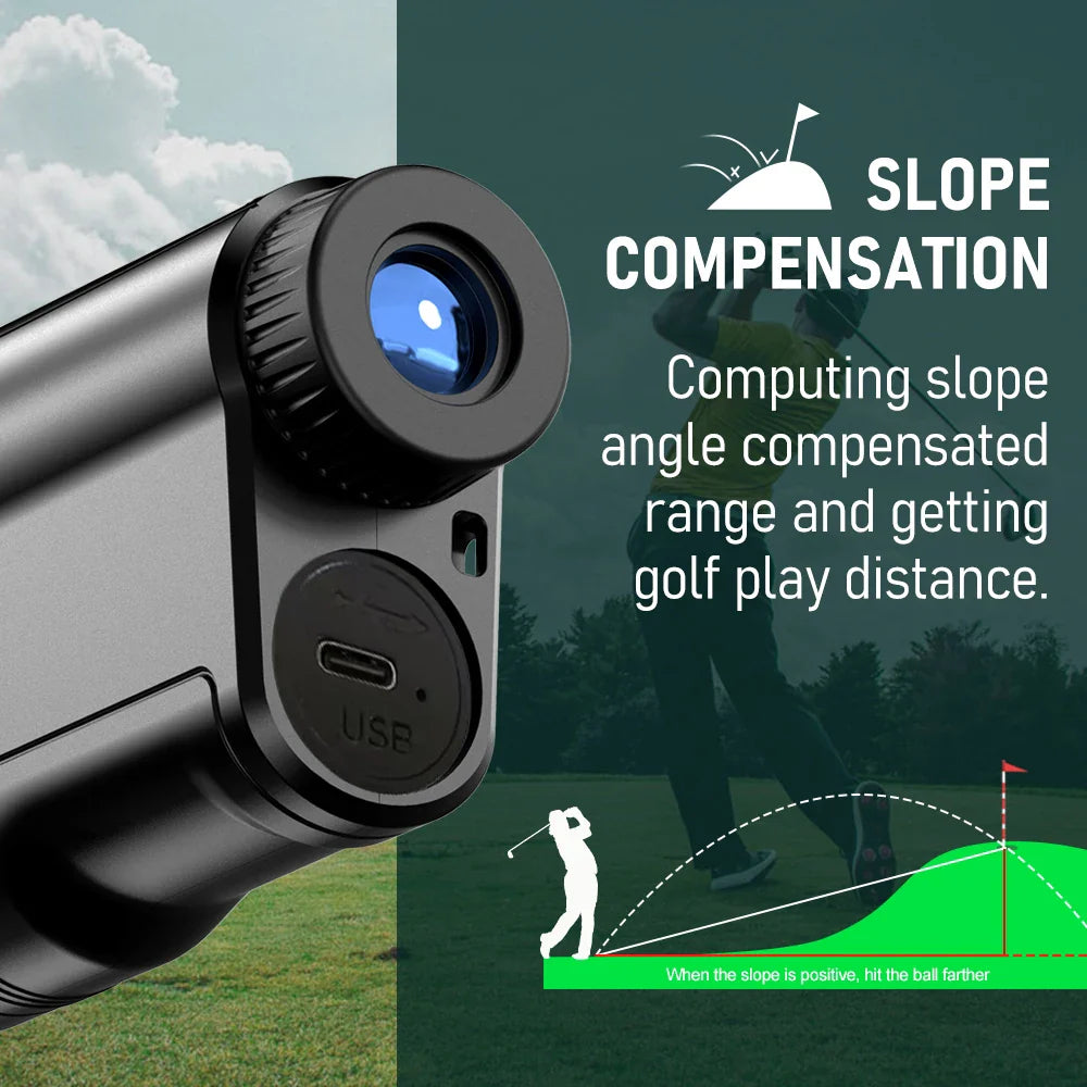 REVASRI KM-M600 Golf Laser Rangefinder 600M Rechargeable Distance Meter With Slope and Flag Lock Vibration for Golfing Promotion