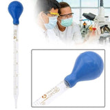 NEW 3/5 Pcs (0.5/1/2/3/5/10ml) Glass Scale Line Dropper Pipette Lab Dropper Dropping Pipette Blue Rubber Head Pipettors