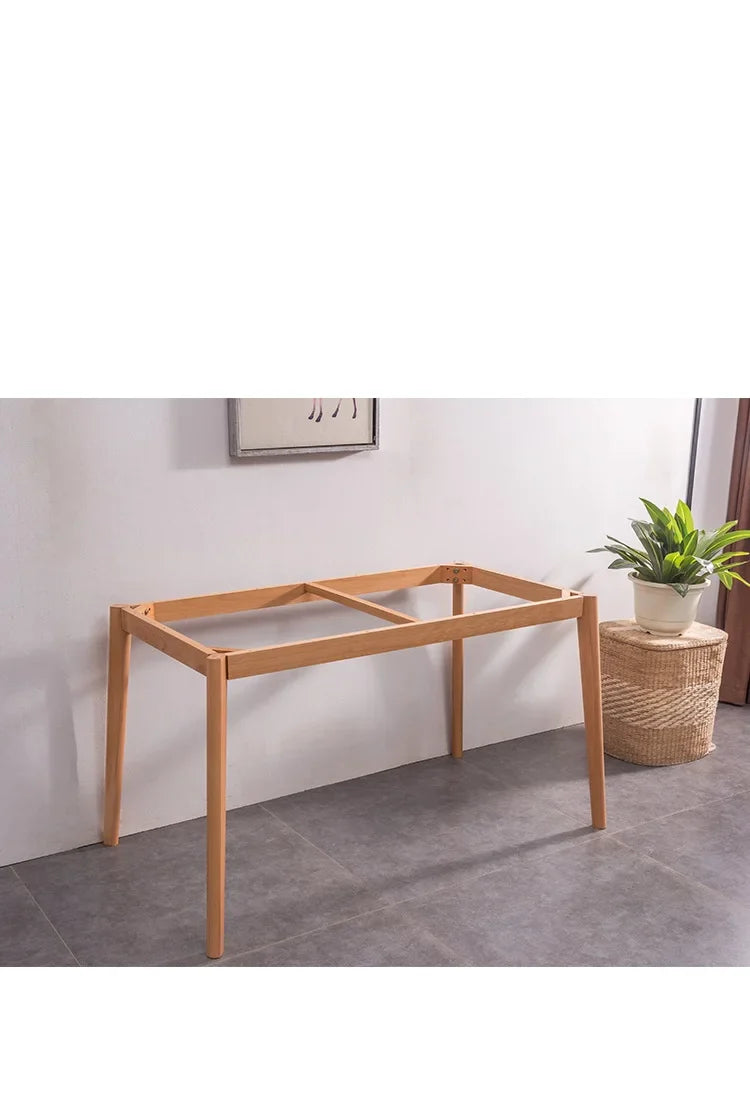 Custom Solid Wood Dining Table Legs,  Beech Wooden Table Frame, Table Accessories,