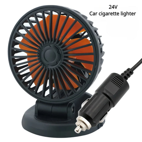 Car Fan 360° Adjustable 3 Head Air Fan Automotive Electric Fan USB/12V/24V Fan 2 Speeds Car Silent Fan For Home Desk Office&Car