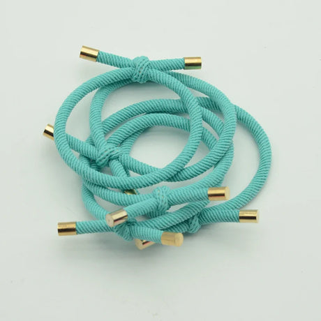 30PCS 5mm Twilled Cords Knotted Elastic Hair Bands Golden Caps Hair Ties for Girls Elasticity Ponytail Holders Hair Scrunchies