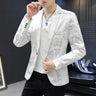 2022 Boutique Men's Fashion Blazer Business Gentleman Elegant and Comfortable Print Casual Dress Trend Korean Dress Slim Coat