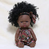 35cm Newborn Reborn African Doll Baby Simulation Soft Vinyl Children Lifelike Toys Christmas Birthday Toys Dolls for Babies