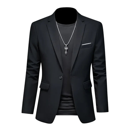 Men Business Casual Blazer Plus Size M-6XL Solid Color Suit Jacket Dress Work Clothes Oversize Coats Male Brand Clothing Tuxedo