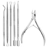 Stainless Steel Nail Art Cutter Scissor Cuticle Clipper Pusher Dead Skin Remover Kit Manicure Pedicure Tools Nails Set