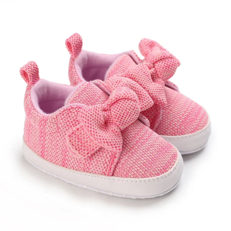 Pink Baby Shoes Princess Fashion Sneakers Infant Toddler Soft sole Anti Slip First Walkers 0-1 year old baby Christening Shoes