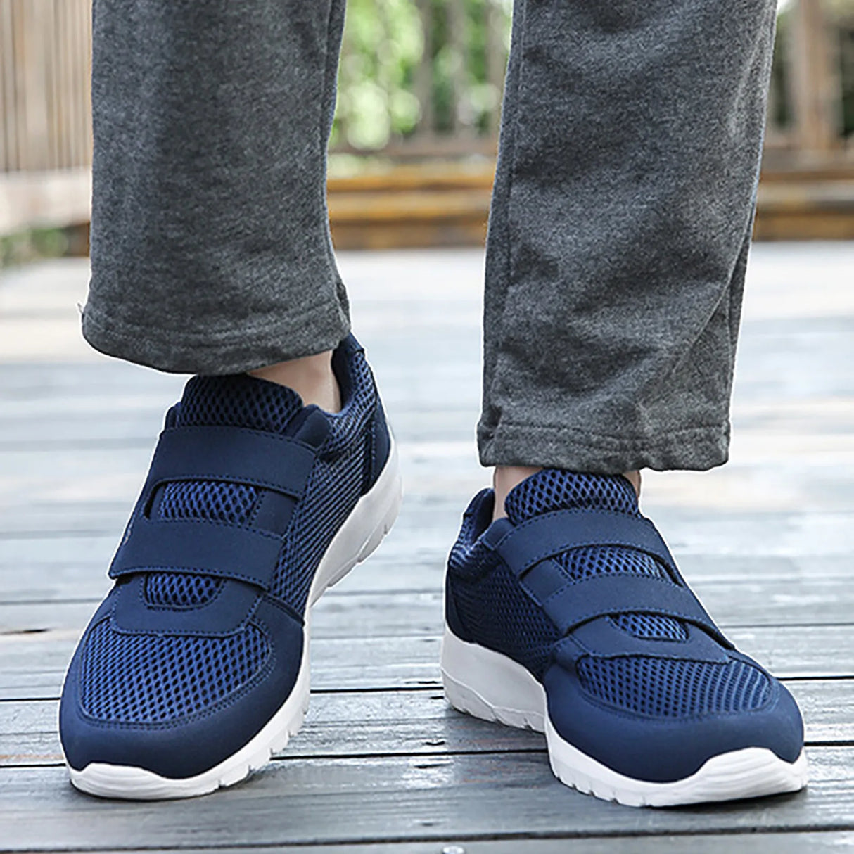 Men's Vulcanized Shoes 2023 New Hook Loop Solid Color Fly Woven Mesh Breathable Running Shoes Solid Casual All Match Sneakers